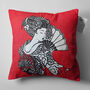 Red Cushion Cover With A Japanese Woman, thumbnail 5 of 7