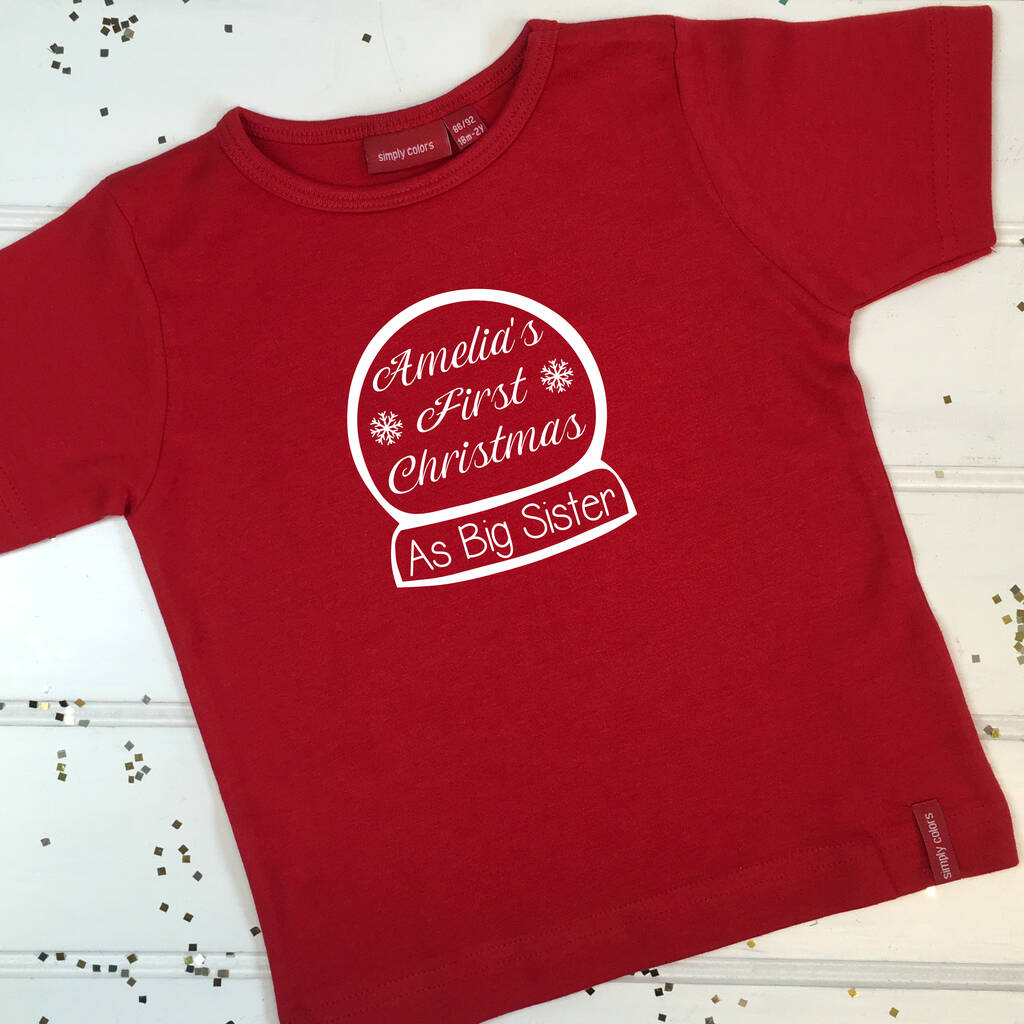 Personalised First Christmas Big Sister/Brother T Shirt, 1 of 6