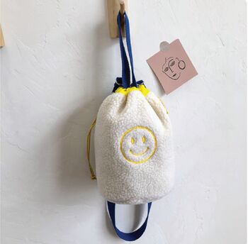 Happy Face Bucket Bag In Cream And Yellow, 5 of 6
