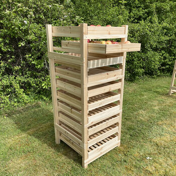 Traditional 10 Drawer Wooden Apple Storage Racks Set Of Two, 6 of 7