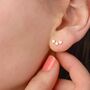 Tiny 18ct Gold Vermeil Star Ear Climbers, thumbnail 1 of 6