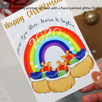 Rainbow Family Name Christmas Card Pack Of Eight, 6 of 11