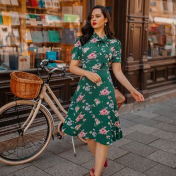 Kathy Dress In Raspberry Vintage 1940s Style, 3 of 3