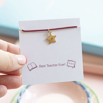 Best Teacher Ever Gold Star Bracelet, 2 of 5