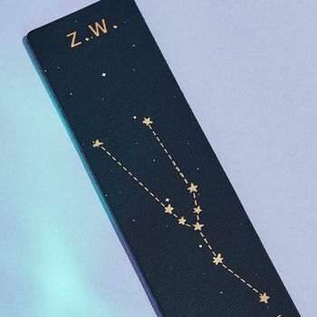Personalised Star Sign Leather Bookmark, 4 of 9