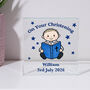 Personalised Glass Block Square – On Your Christening For Boy, thumbnail 4 of 4