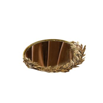 Handcrafted Olive Branch Gold Mirror, 2 of 2
