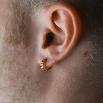 925 Silver Cuban Huggie Earring For Men, 3 of 10