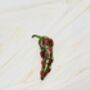 Red Chilli Pepper Glitter Resin Stud Earrings / Food Jewellery Spicy Red Studs / Chef Gift Idea Vegetable Jewellery / Small Spicy Pepper Gift, thumbnail 1 of 5