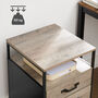 Greige Mobile Office File Cabinet With Two Drawers, thumbnail 3 of 7