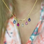 Family Birthstone Necklace With Teardrop Crystals, thumbnail 10 of 10