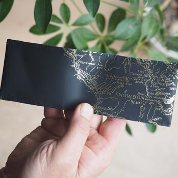 Personalised Map Of Snowdonia Leather Card Holder, 2 of 7