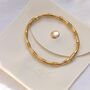18kt Gold Plated Bamboo Hinged Bangle, thumbnail 4 of 6