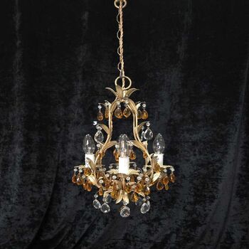 Vintage Italian Four Arm Toleware Caged Leaf, 11 of 12