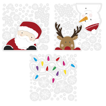 Santa And Reindeer Christmas Window Stickers, 2 of 3