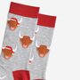 Men's Bamboo Socks Highland Cow Christmas Santa Hat, thumbnail 3 of 5