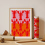 Lobster Repeat Colourful Art Print, thumbnail 2 of 3