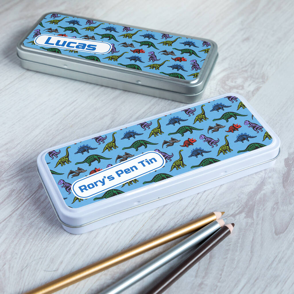 Personalised Dinosaur Pencil Tin Case By Mirrorin | notonthehighstreet.com