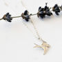 Swallow Necklace In Sterling Silver, thumbnail 2 of 11