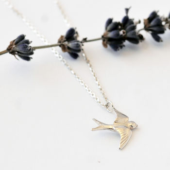 Swallow Necklace In Sterling Silver, 2 of 11