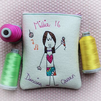 Personalised Embroidered Dancing Queen Purse, 5 of 12
