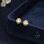 Starry Eyed Face Stud Earrings In Sterling Silver, thumbnail 4 of 10