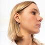 Full Pave Cross Sterling Silver Drop Hoop Earring, thumbnail 10 of 10