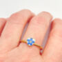 Mini Heart Ring With Real Forget Me Not Flower In Gold Or Silver Waterproof, thumbnail 5 of 10
