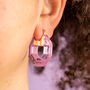 Bright Geometric Acrylic Hoop Earrings, thumbnail 2 of 12