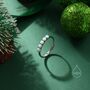 Sterling Silver White And Blue Opal Half Infinity Ring, thumbnail 3 of 10