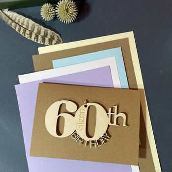 Personalised Wooden 60th Birthday Card, 10 of 10