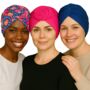 Three Pack Soft Jersey Turbans With Satin Lining – Stylish And Protective Headwear Set, thumbnail 1 of 3