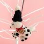 Personalised Spotty Felt Dog Christmas Tree Decoration, thumbnail 2 of 5