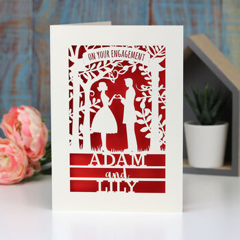 Personalised Papercut Couple Engagement Card, 6 of 6