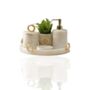 White Marble Bathroom Set With Gold Wreath Detail, thumbnail 2 of 2
