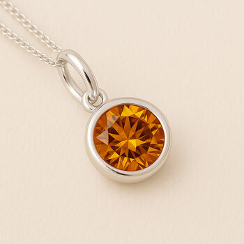 Personalised Sterling Silver November Citrine Birthstone Necklace, 5 of 11