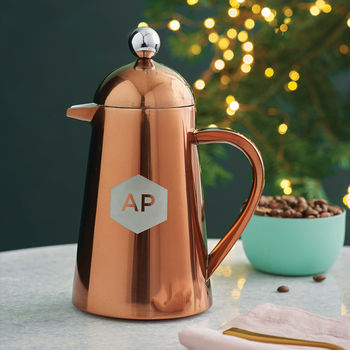 Personalised Geometric Copper Coffee Pot, 5 of 7