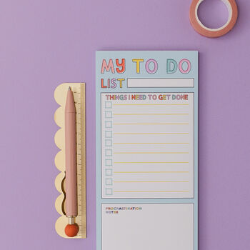 Colourful To Do List Note Pad And Deskpad Set | Daily Tear Off Notepad, 9 of 9