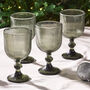 Palermo Set Of Four Grey Ribbed Wine Glasses, thumbnail 1 of 7