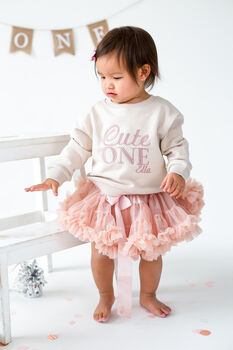 'Cute One' First Birthday Sweatshirt Jumper Personalised With Child's Name, 2 of 5