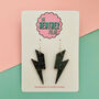 Black Lightning Bolt Earrings Small And Large, thumbnail 1 of 2