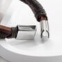 Personalised Men's Brown Leather Twisted Cord Bracelet, thumbnail 3 of 4