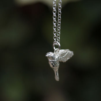 Little Robin Bird Silver Necklace, 8 of 9