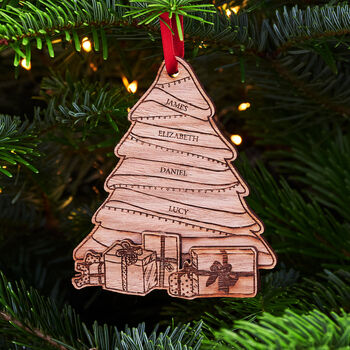 Wooden Family Tree Personalised Christmas Decoration, 3 of 3