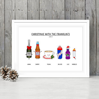 'Christmas With..' Personalised Drinks Print, 7 of 7