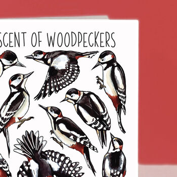 Woodpecker Watercolour Greeting Card, 7 of 8