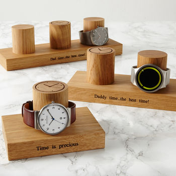 Personalised Gent's Solid Oak Watch Stand, 10 of 12