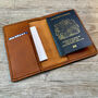 Leather Passport Holder, Burnt Tan, thumbnail 2 of 7