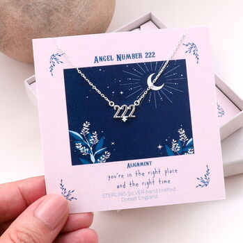 Angel Number Necklace Sterling Silver, 10 of 12