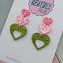 Glitter Triple Heart Resin Earrings, thumbnail 6 of 8